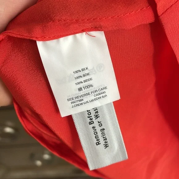 J.Crew cold shoulder silk top, size 8; new - Picture 5 of 7